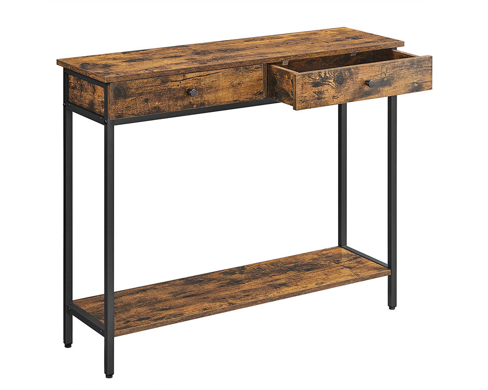 Industrial Console Table Hallway Table Sofa Table with Drawers