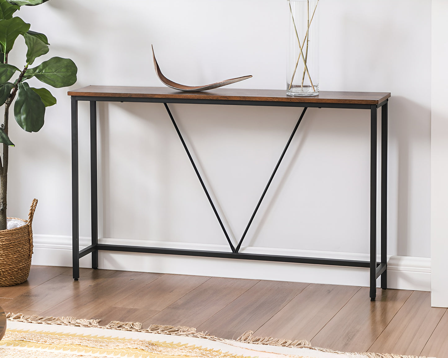 Entryway Table Vintage Console Table Steel Frame