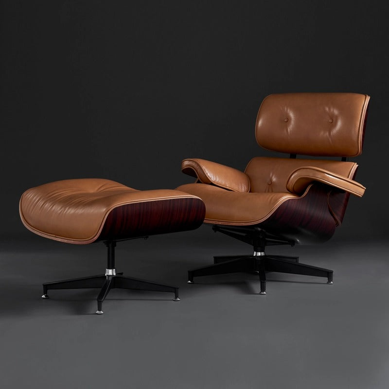 Replica Premium Leather Lounge Chair &amp; Ottoman, chair