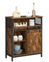 VASAGLE Storage Cabinet with Sliding Barn Door | Rustic Brown and Black – Industrial Style Storage Solution