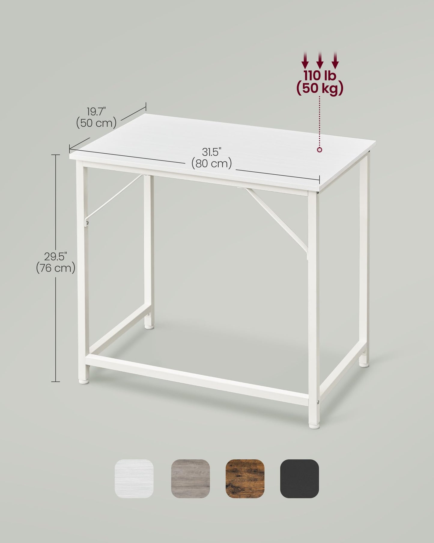 VASAGLE Computer Desk - Compact Modern Desk for Home Office, Study, and Bedroom