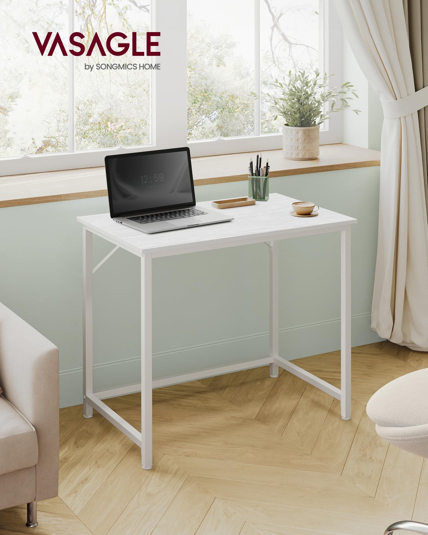 VASAGLE Computer Desk - Compact Modern Desk for Home Office, Study, and Bedroom