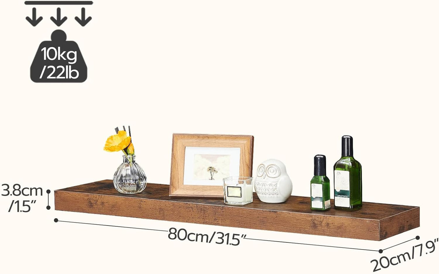 Vasagle 80cm Floating Shelf, Wall Shelf