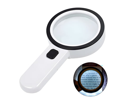 30X Magnifying Glass with Light - Handheld LED Illuminated Magnifier for Seniors, Macular Degeneration, Reading, Jewelry, Coins