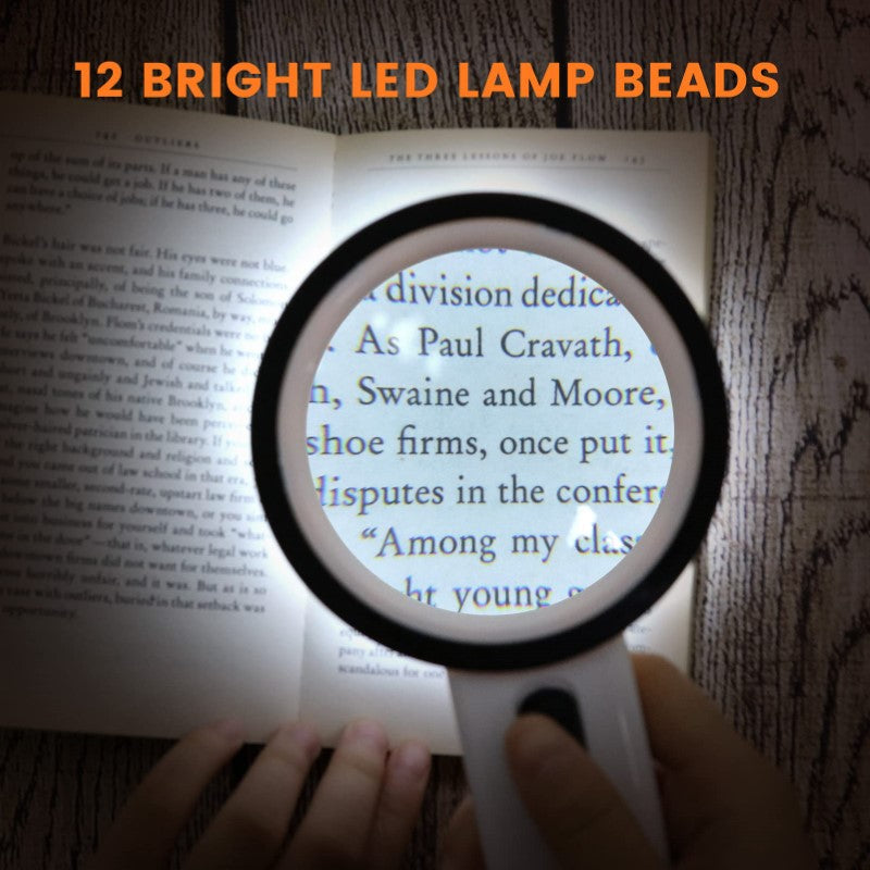 30X Magnifying Glass with Light – Handheld LED Illuminated Magnifier for Seniors, Macular Degeneration, Reading, Jewelry, Coins