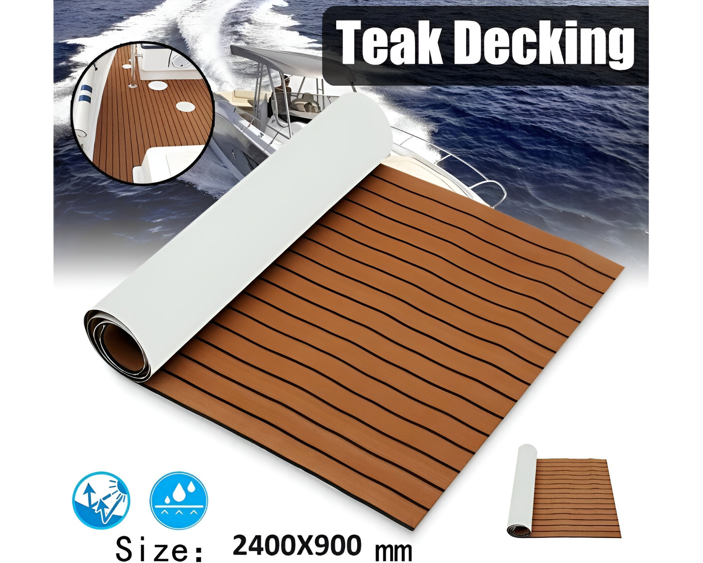 Boat Flooring Mat EVA Foam, Marine Carpet Boat Decking Mat Non-Slip