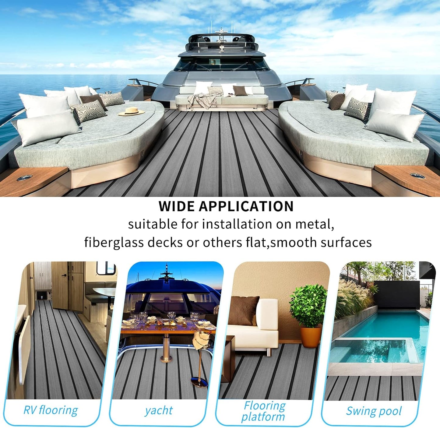 Boat Flooring  Mat, Marine Carpet Teak Boat Flooring Mat