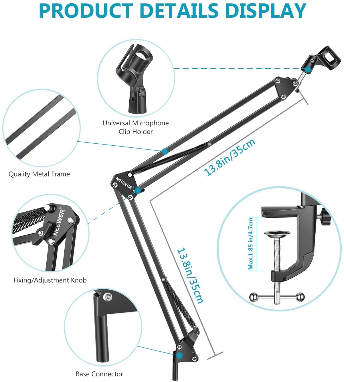 Microphone Boom Arm Studio Swivel