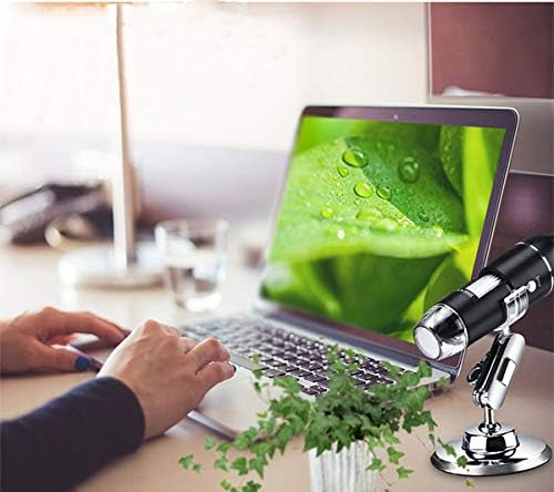 Digital Microscope, 50x-1600x Magnification, 1440P HD, 8 LED Lights, Portable, Compatible with iOS and Android Devices