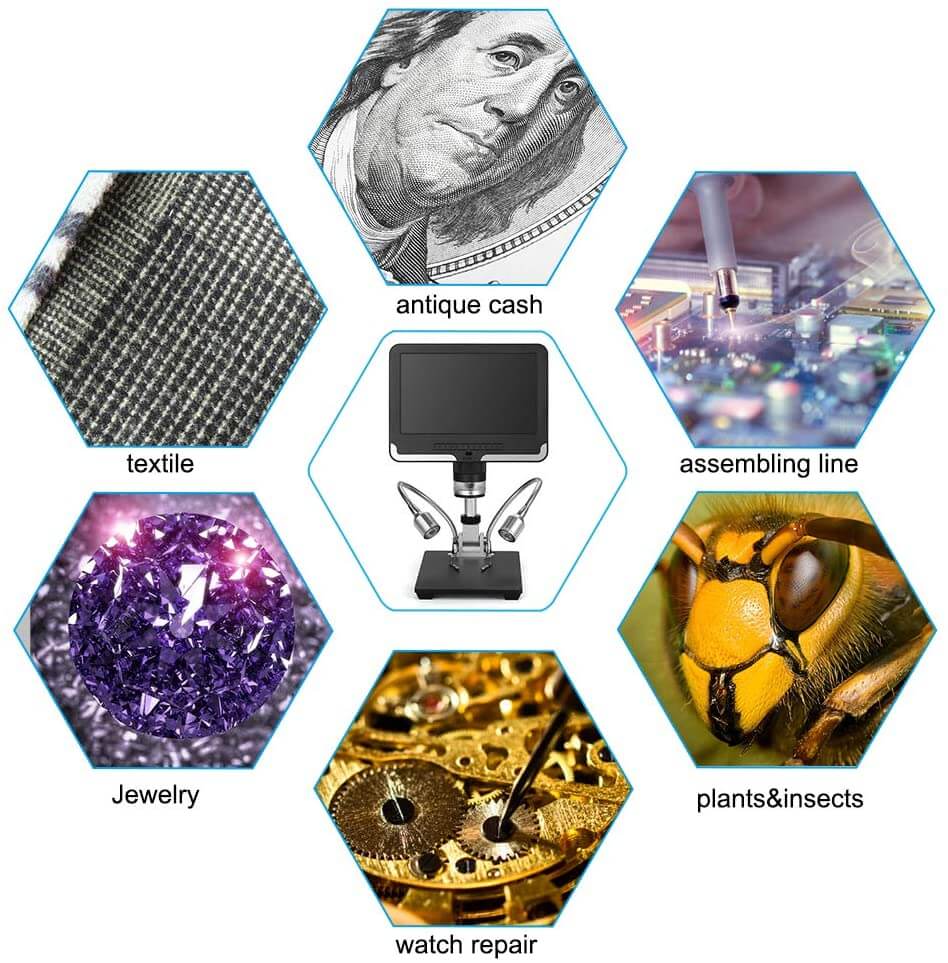 7 Inch 1080P LCD Screen Digital Microscope with 200X Magnification Zoom for Phone Repair