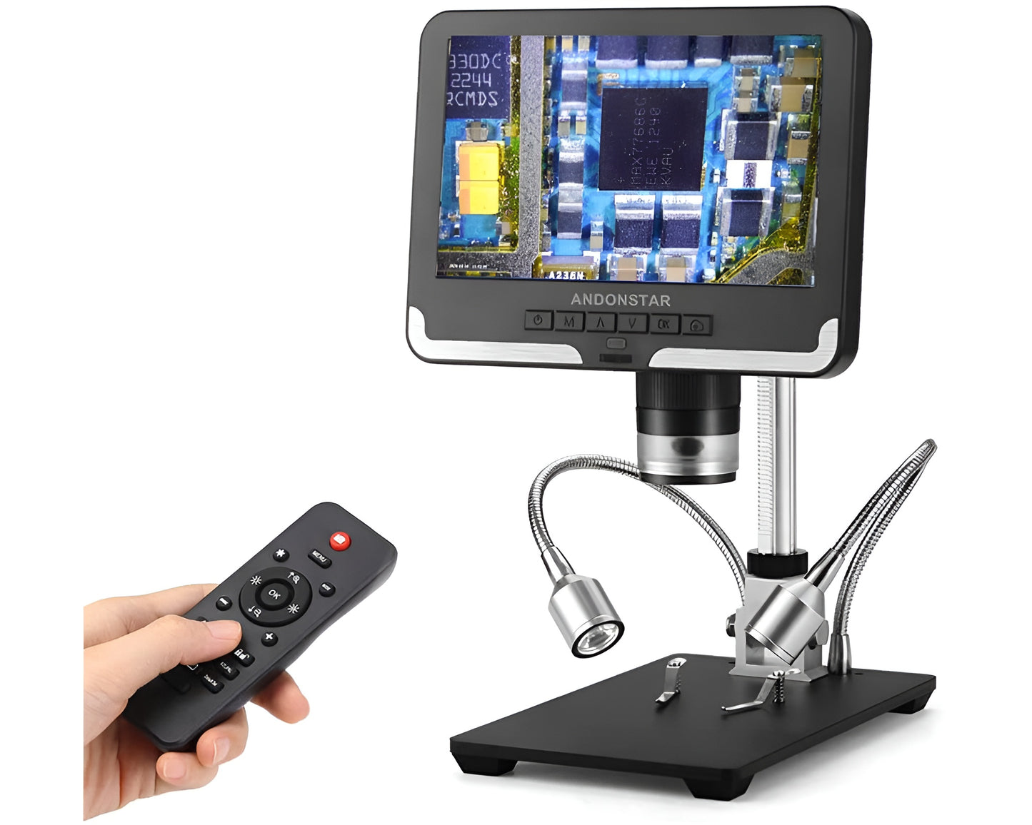7 Inch 1080P LCD Screen Digital Microscope with 200X Magnification Zoom for Phone Repair