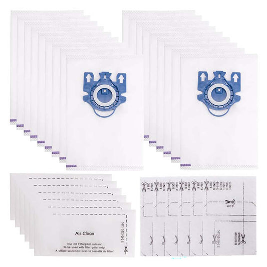 Replacement Miele Vacuum Bags for Miele 3D GN Efficiency Bags – 18 Bags + 6 Filters