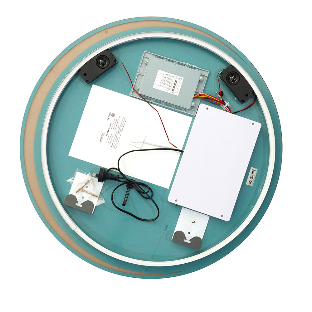 Round Wall Mirror 70cm Led Mirror With Bluetooth