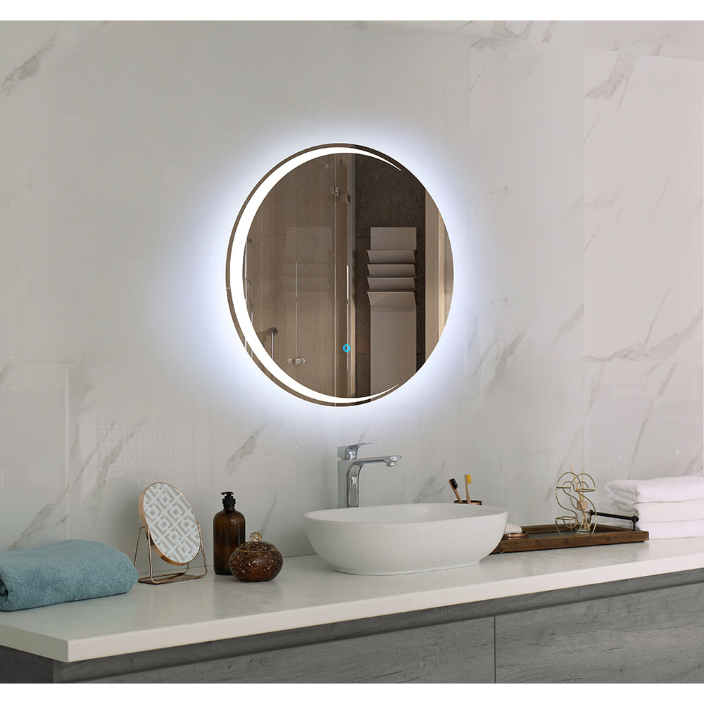 Round Wall Mirror 70cm Led Mirror With Bluetooth