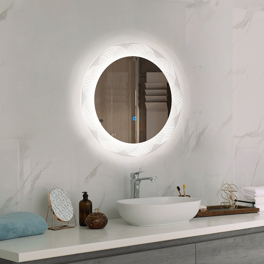 Round Wall Mirror 60cm Led Bathroom Mirror