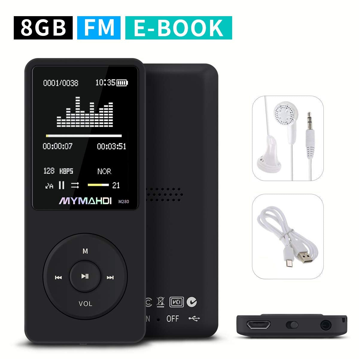 MP3 Music Player 201 Fashion Portable MP3 Player with LCD Screen, FM Radio, Video Games, and Movies – Ultra-Thin Design