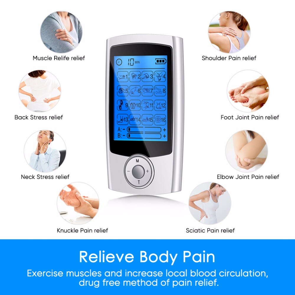 Dual Independent Channels TENS EMS Unit for Pain Relief, TENS Unit Muscle Stimulator with 24 Modes 20 Levels Intensity, Electric Pulse Massager TENS Massager with Pads, Storage Bag