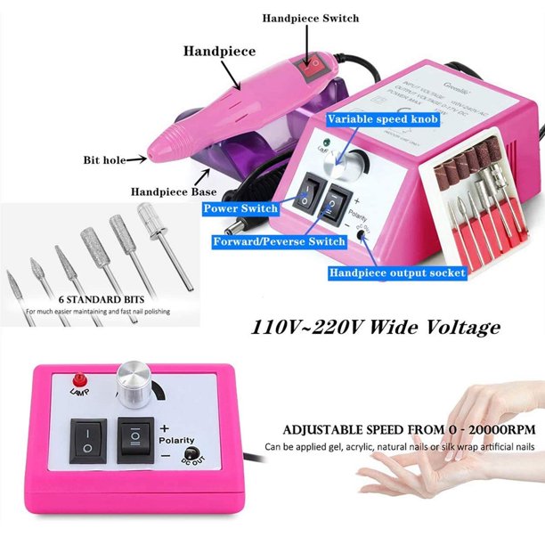 Electric Nail Drill Machine Nail File Drill Set for Acrylic Nails Gel Nail Glazing Nail Drill Nail Art Polisher