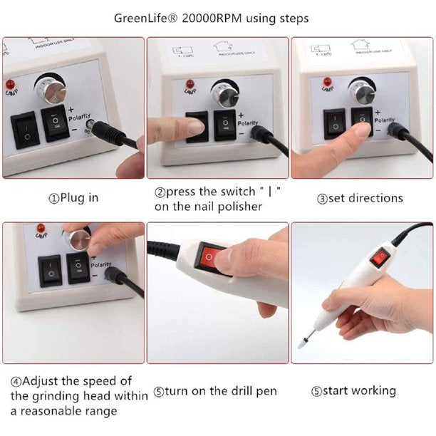Electric Nail Drill Machine Nail File Drill Set for Acrylic Nails Gel Nail Glazing Nail Drill Nail Art Polisher