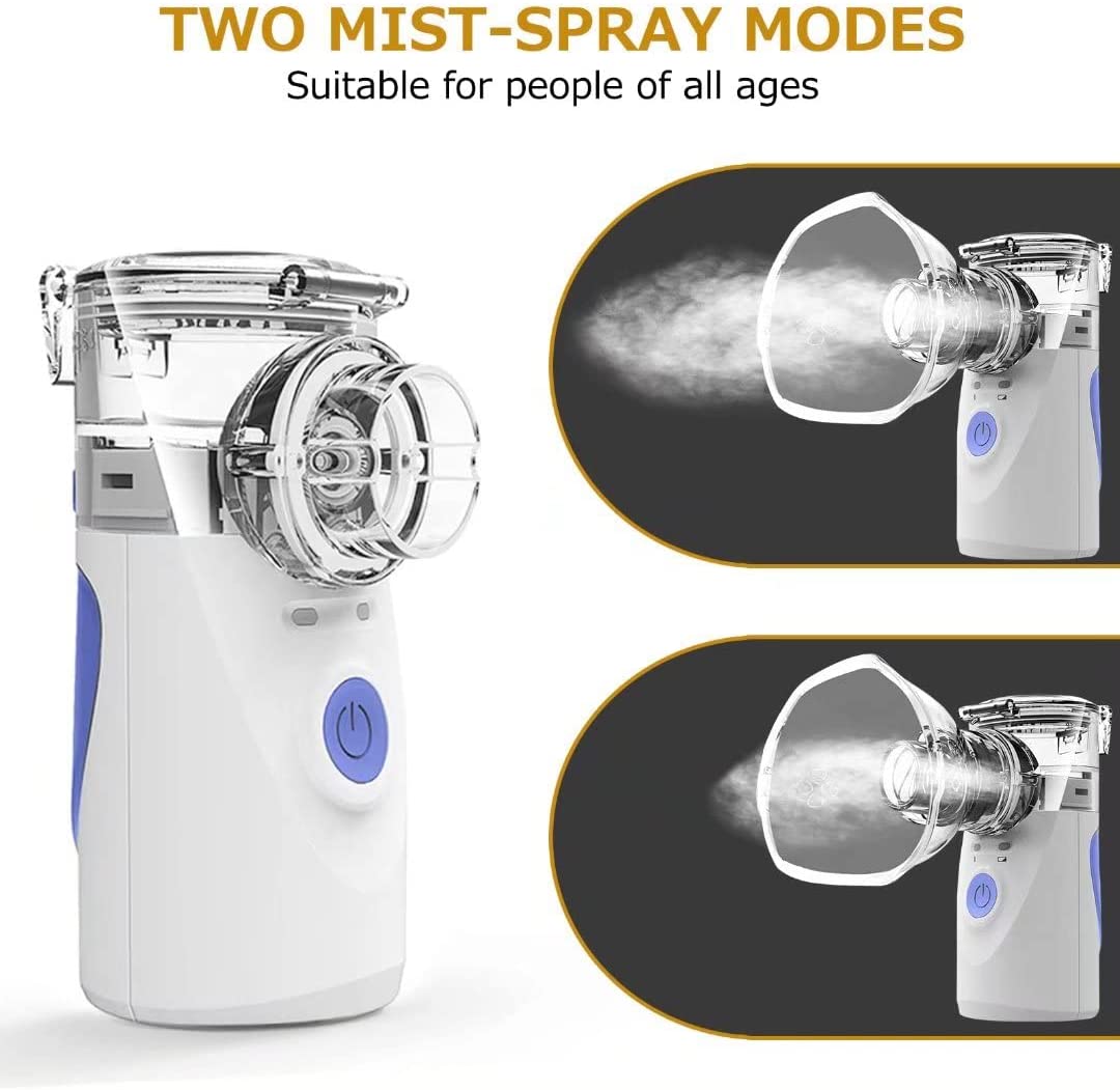 Ultrasonic Portable Nebulizer – Cold Mist Handheld Nebulizer for Breathing Relief at Home, Office, or Outdoors