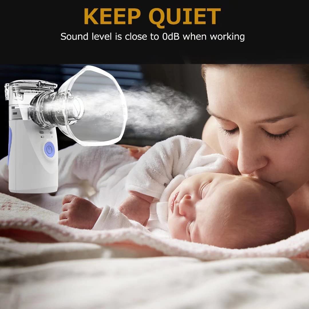 Ultrasonic Portable Nebulizer – Cold Mist Handheld Nebulizer for Breathing Relief at Home, Office, or Outdoors