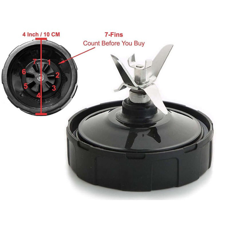 Ninja Blender Replacement Parts - Bottom Blade Assembly with 7 Fins for Nutri Ninja Auto iQ BL480, BL480D, BL482, BL456 Blenders (Female Fins Only)