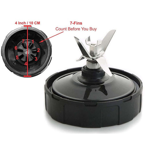 Ninja Blender Replacement Parts - Bottom Blade Assembly with 7 Fins for Nutri Ninja Auto iQ BL480, BL480D, BL482, BL456 Blenders (Female Fins Only)