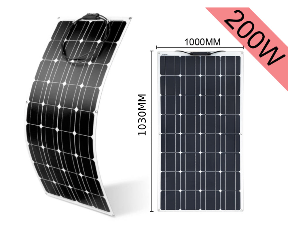 200W 18V Flexible Monocrystalline Solar Panel