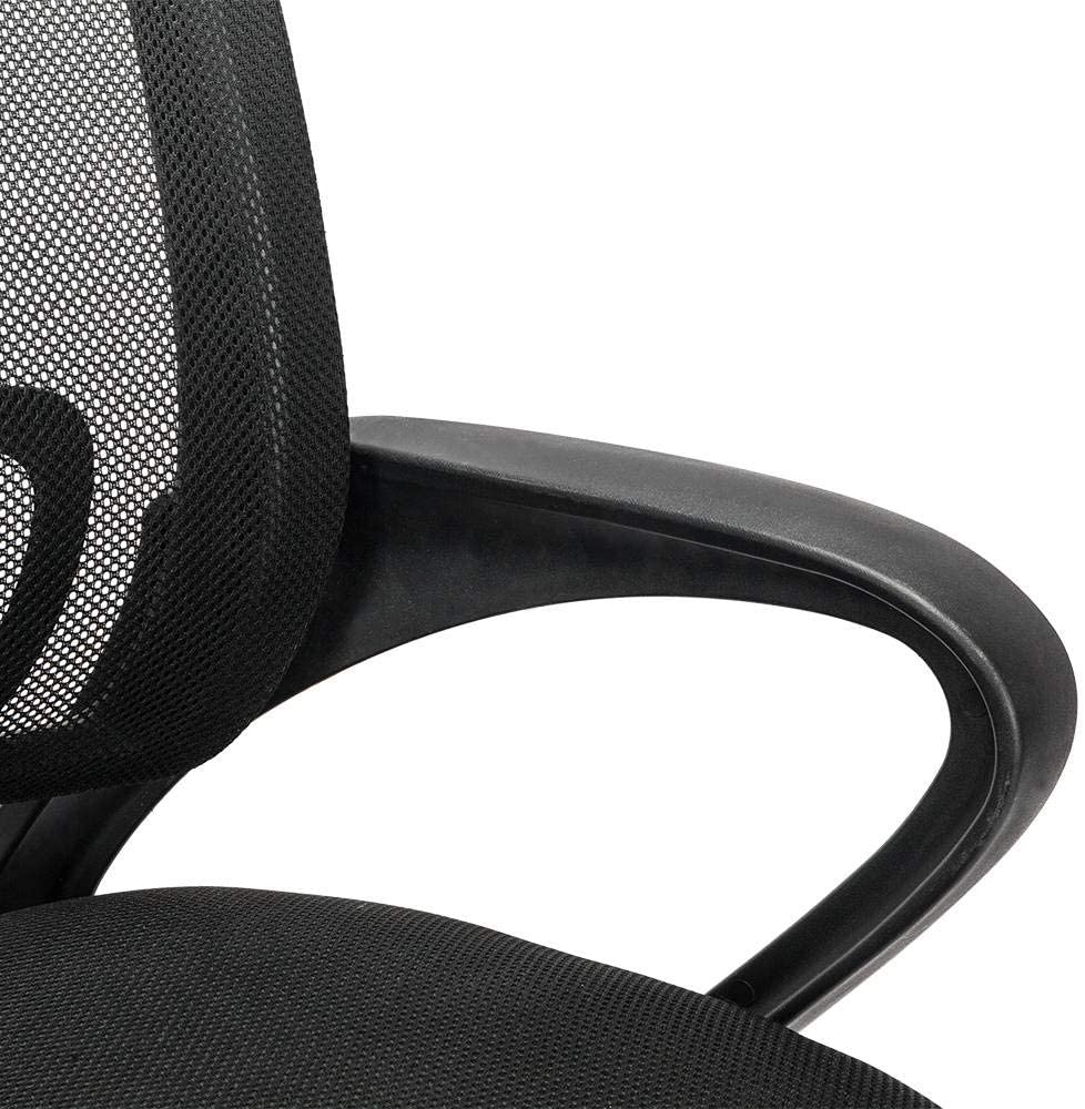 Adjustable Office Swivel Chair - Mesh Back Gas Lift Task Chair with Lumbar Support, Armrest, and Rolling Wheels (Black)