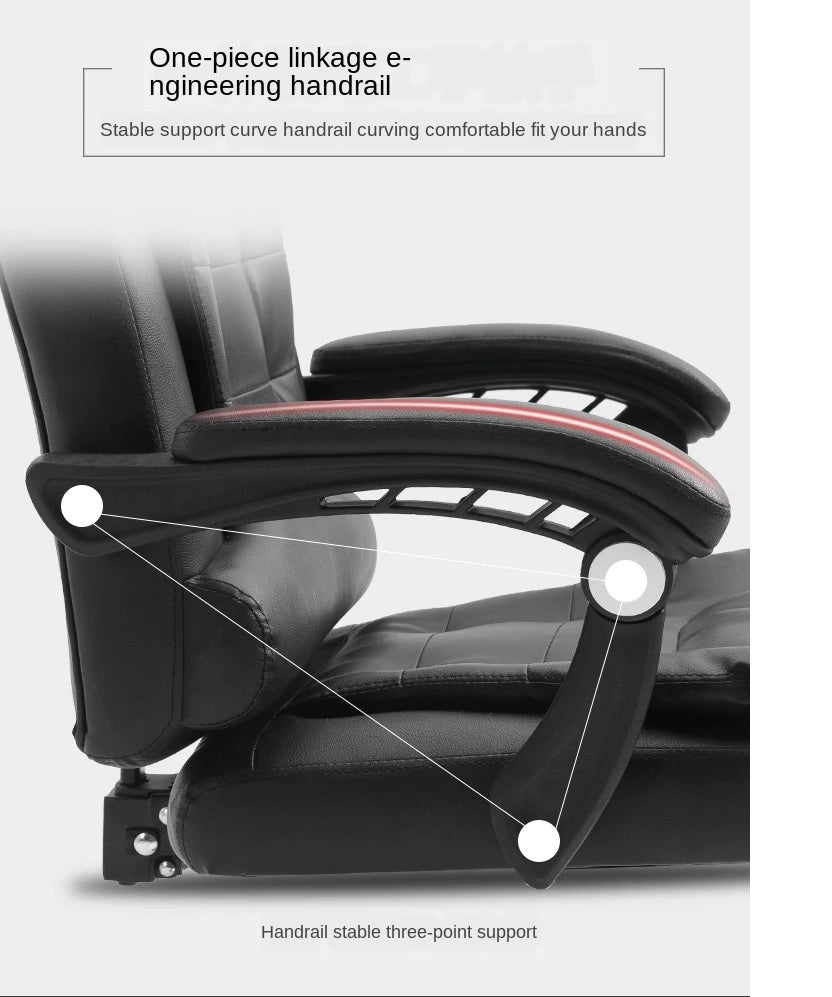 Office Chair Reclining PU Leather Executive Office Chair with Footrest Black