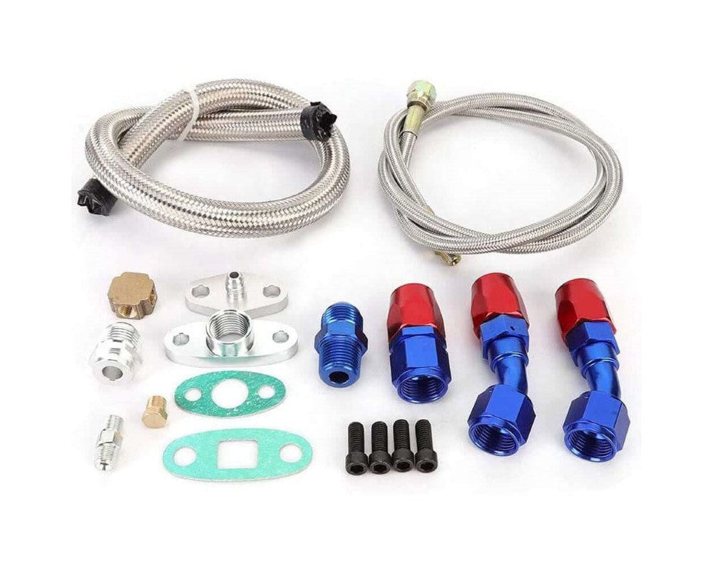 Turbo Charger Oil Drain Return Line Oil Feed Complete Kit Fit for T3 T4
