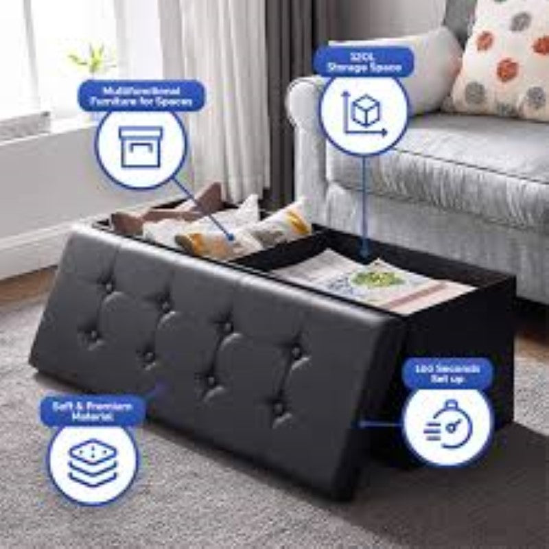 Black Ottoman with storage