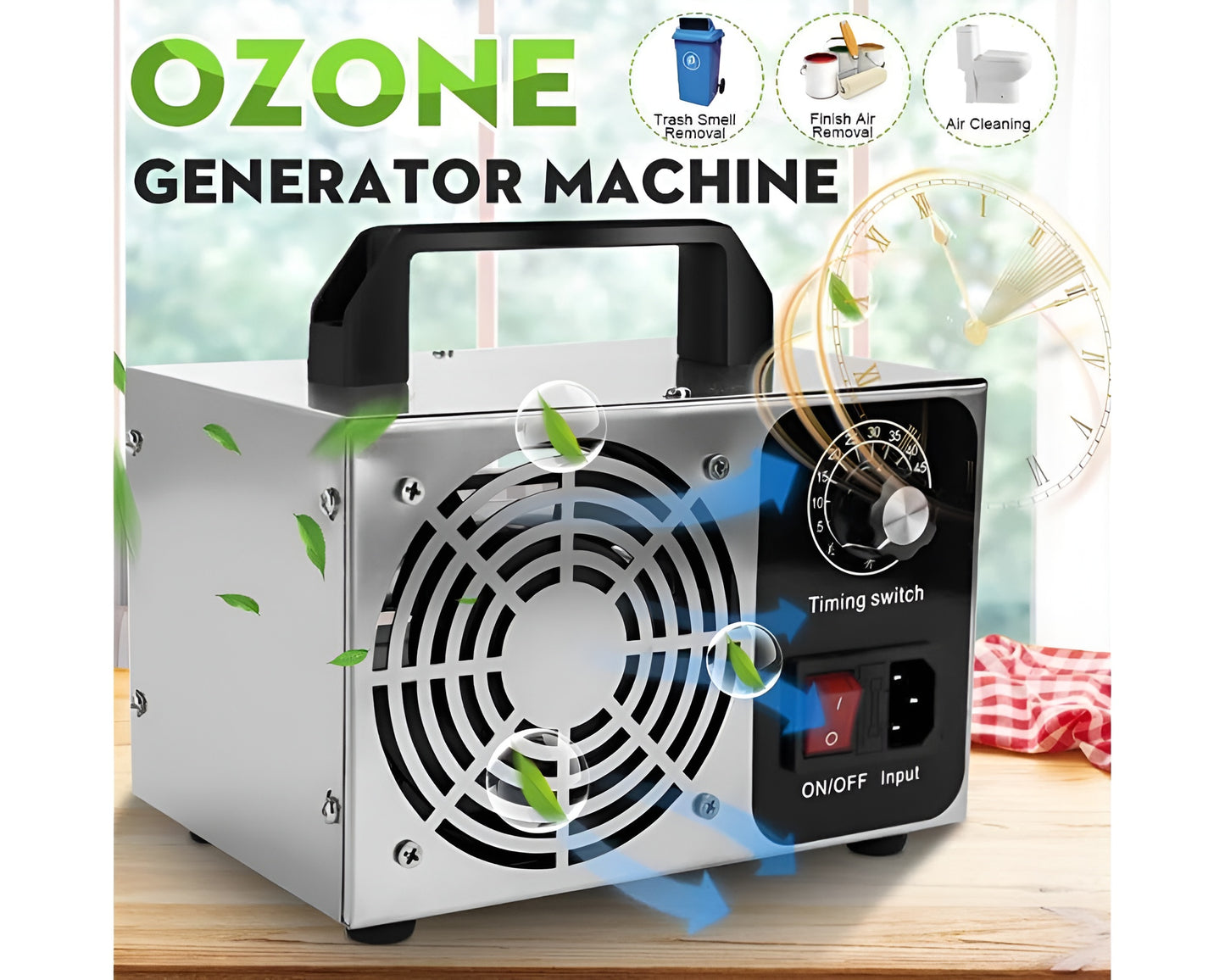15G Ozone Generator Machine Air Filter Purifier Fan