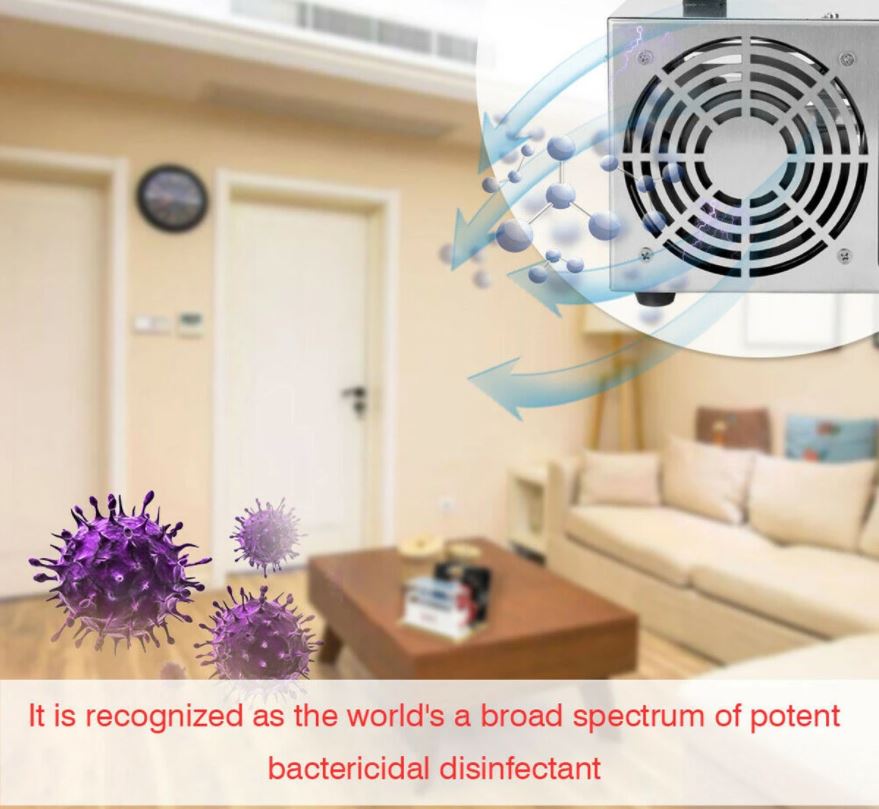 20G 230V Ozone Generator Machine Air Filter Purifier Fan