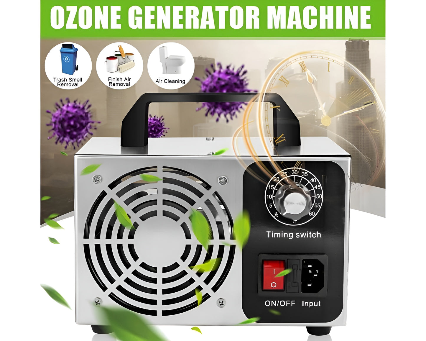 5G Ozone Generator Machine Air Filter Purifier Fan