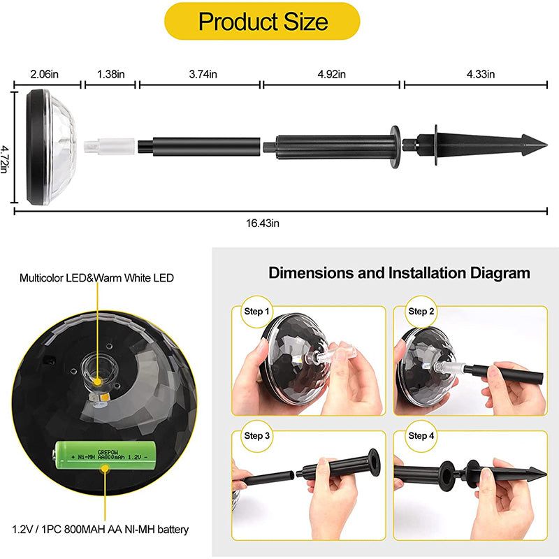 Pathway Outdoor Solar Lights 4Packs Decorative Garden Lights