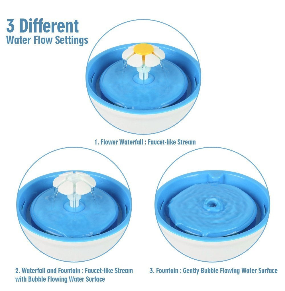 1.6L Pet Water Fountain Feeder Circulating Water Blue