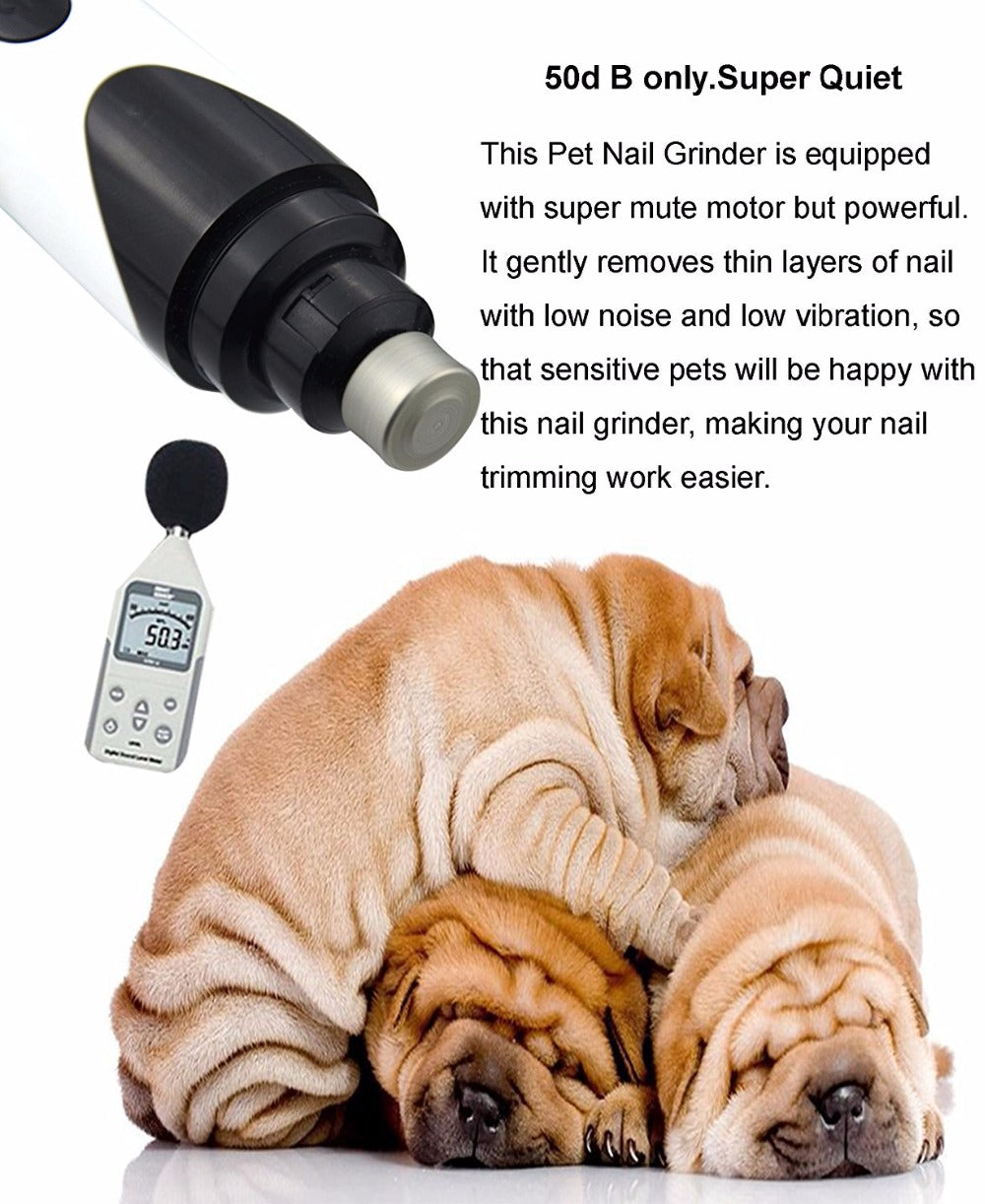 Wireless Cordless Rechargeable Dog Nail Grinder – Gentle, Quiet Nail Trimming for Pets