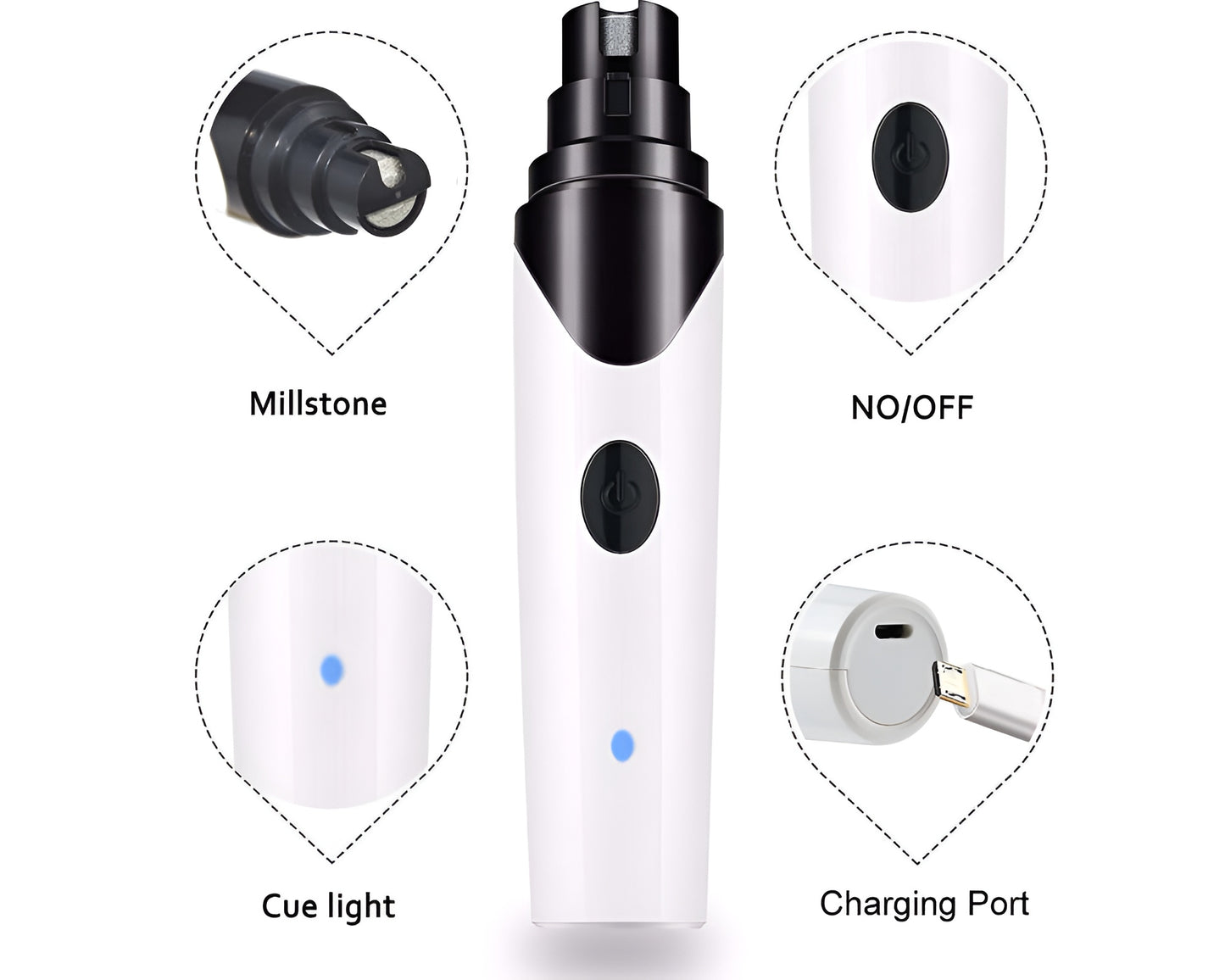 Wireless Cordless Rechargeable Dog Nail Grinder – Gentle, Quiet Nail Trimming for Pets