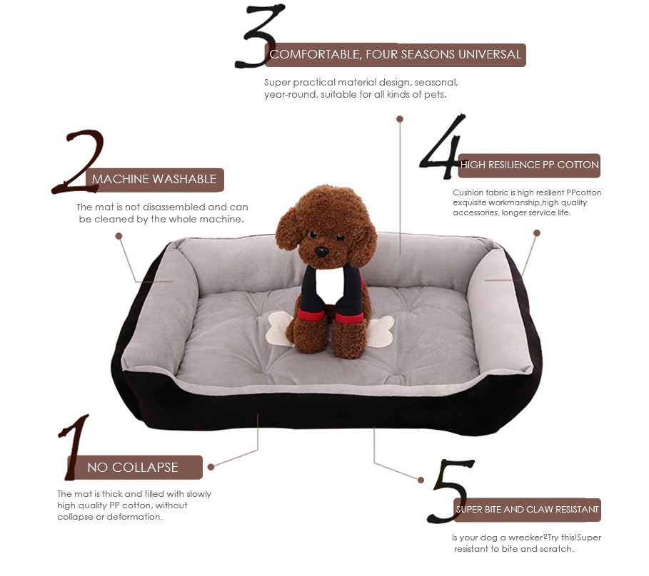 Dog Bed with Washable Cover