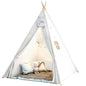 Large Teepee Tent Kids Cotton Canvas Pretend Play House - Boy Girls Wigwam Gift