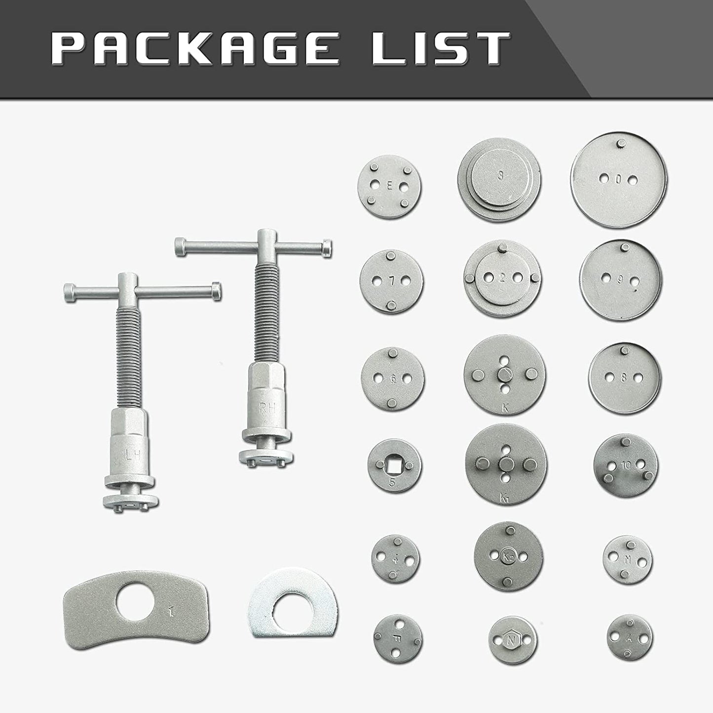 24pcs Heavy Duty Disc Brake Caliper Tool Set - Disc Brake Caliper Compressor Wind Back Tool Brake Spreading Tools