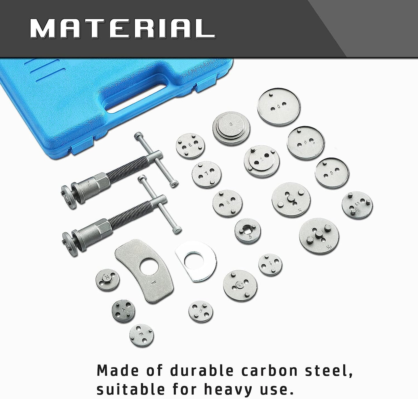 24pcs Heavy Duty Disc Brake Caliper Tool Set - Disc Brake Caliper Compressor Wind Back Tool Brake Spreading Tools