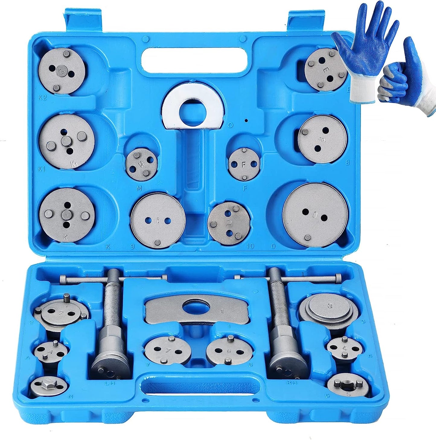 24pcs Heavy Duty Disc Brake Caliper Tool Set - Disc Brake Caliper Compressor Wind Back Tool Brake Spreading Tools