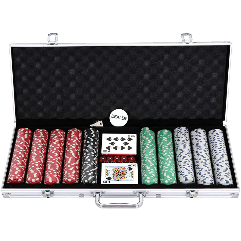 Poker Chip Set – 500 Poker Chip Set with Case & Cards