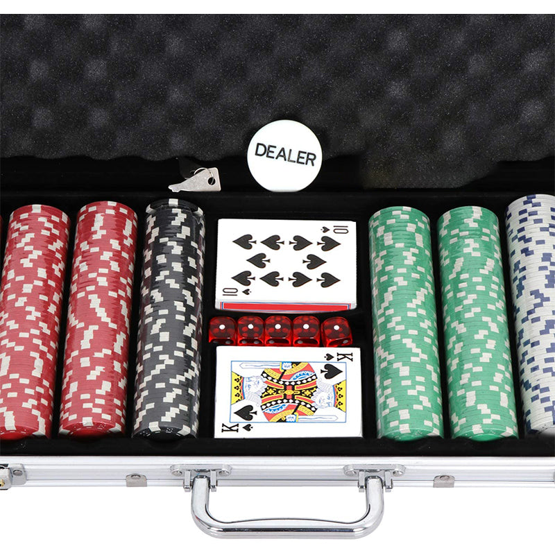 Poker Chip Set – 500 Poker Chip Set with Case & Cards