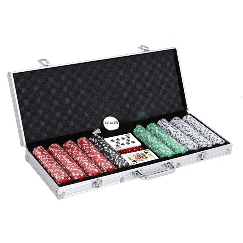 Poker Chip Set – 500 Poker Chip Set with Case & Cards