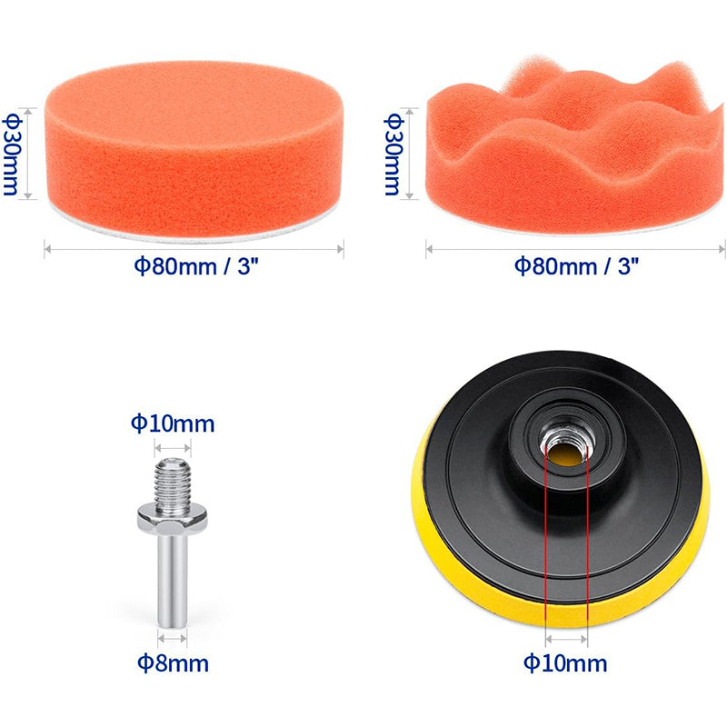 Car Foam Drill Polishing Pad Kit – 22-Piece Complete Polishing and Buffing Kit for Auto Detailing