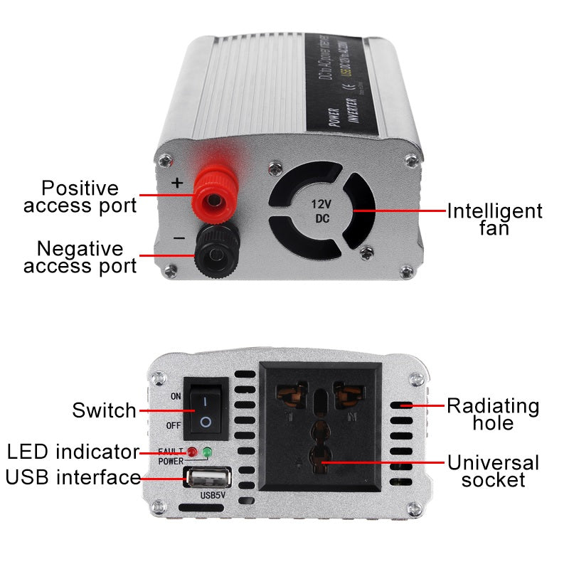 Car inverter 12V to 230V 500W
