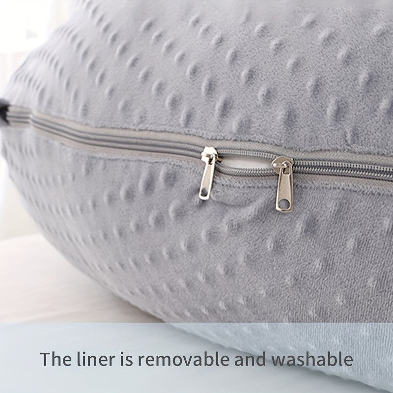 Pregnancy Pillow, U-Shaped 52" Full Body Maternity Pillow for Pregnant Women with Washable Velvet Outer Cover – Support for Back, Hips, Legs, and Belly (Light Grey)
